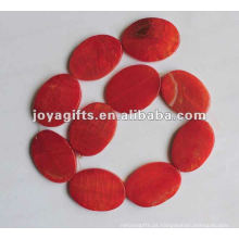 41x32x5mm vermelho Ágata oval Beads